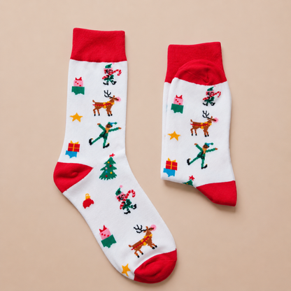 Christmas White Socks