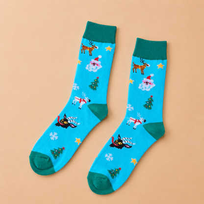 Christmas Blue Socks