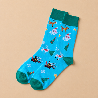 Christmas Blue Socks